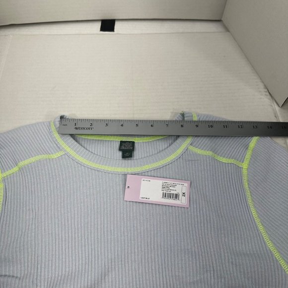 Lot of 2 Wild Fable Women's Size 2X Long Sleeve Tee Shirts Peach Blue New - Picture 7 of 16
